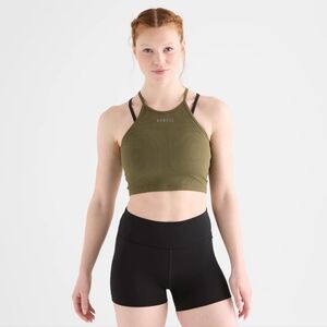 NOBULL ribbed halter crop tank, Olive green. size XL.